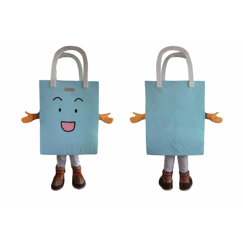 Cartoon Tote Bag Mascot Costume Adult Shopping Bag Character Outfit for Party Event Promotion Halloween