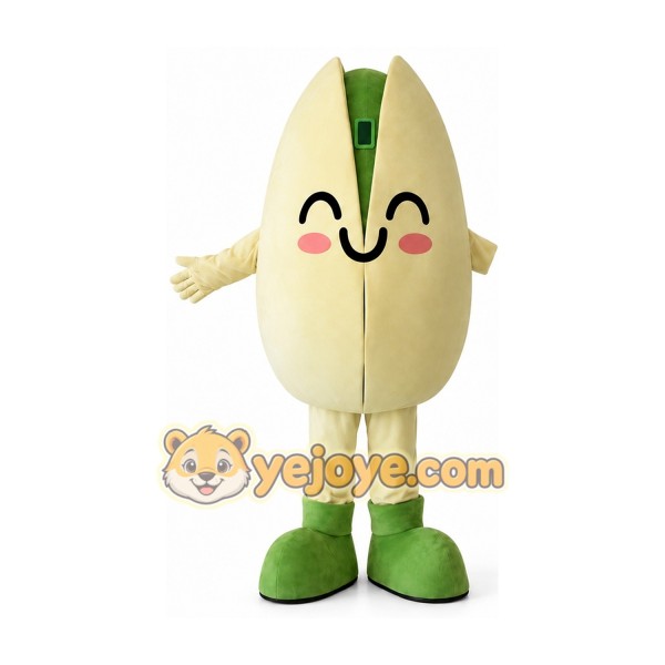 Pistachio Mascot Costume Full Body Cartoon Nut Character Outfit for Events, Parties & Promotions Pistachio Mascot Costume Full Body Cartoon Nut Character Outfit for Events, Parties & Promotions