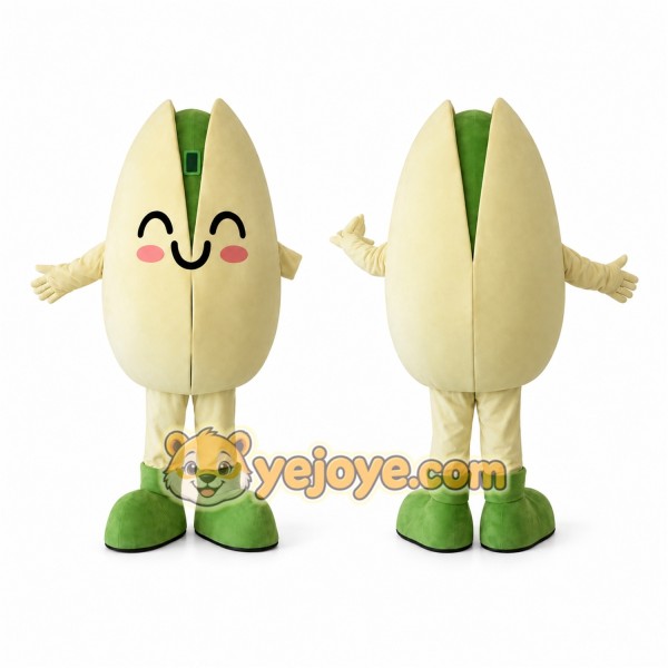 Pistachio Mascot Costume Full Body Cartoon Nut Character Outfit for Events, Parties & Promotions