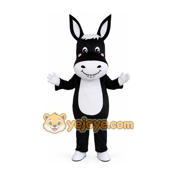 Black Donkey Mascot Costume Adult Cartoon Donkey Character Suit for Party Event Promotion Black Donkey Mascot Costume Adult Cartoon Donkey Character Suit for Party Event Promotion