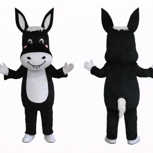 Black Donkey Mascot Costume Adult Cartoon Donkey Character Suit for Party Event Promotion