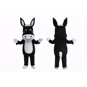 Black Donkey Mascot Costume Adult Cartoon Donkey Character Suit for Party Event Promotion