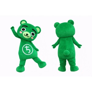 Green Bear Mascot Costume Adult Full Body Cartoon Animal Character Suit