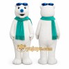 Adult Polar Bear Mascot Costume with Sunglasses & Scarf Full Body Cartoon Character Outfit for Events & Promotions