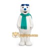 Adult Polar Bear Mascot Costume with Sunglasses & Scarf Full Body Cartoon Character Outfit for Events & Promotions