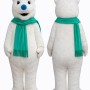 Adult Polar Bear Mascot Costume with Sunglasses & Scarf Full Body Cartoon Character Outfit for Events & Promotions