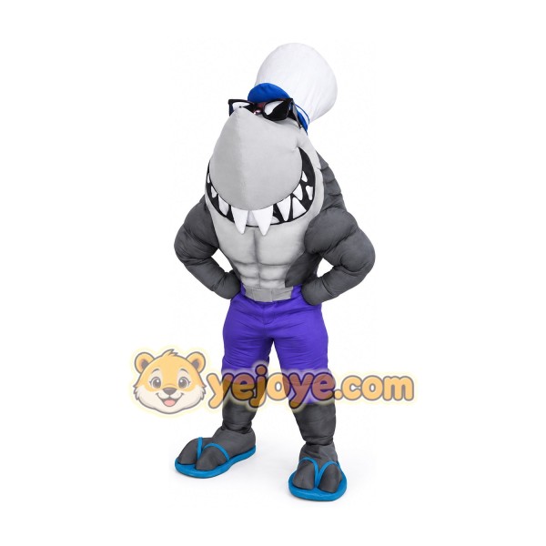 Funny Shark Mascot Costume Adult Full Body Cartoon Sea Animal Character Suit