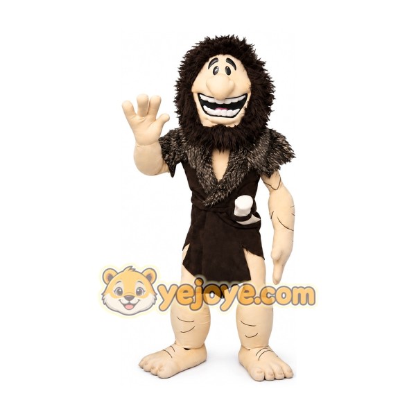 Adult Caveman Mascot Costume Stone Age Cartoon Character Suit for Party Halloween Event Promotion