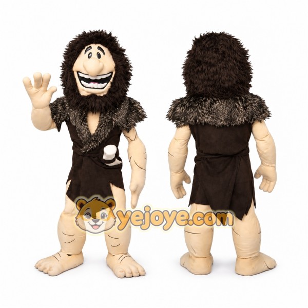Adult Caveman Mascot Costume Stone Age Cartoon Character Suit for Party Halloween Event Promotion