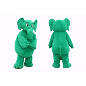 Green Elephant Mascot Costume Adult Full Body Cartoon Animal Character Suit