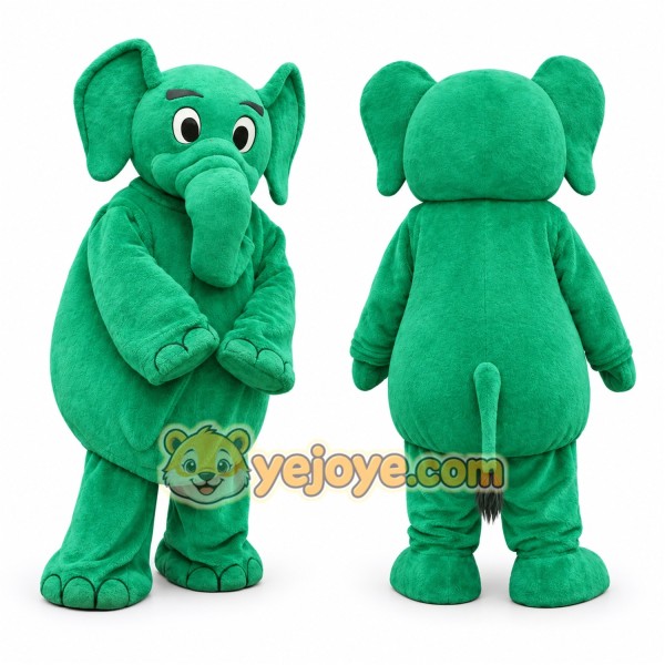Green Elephant Mascot Costume Adult Full Body Cartoon Animal Character Suit