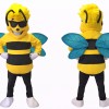 Cool Bee Mascot Costume with Sunglasses & Wings Full Body Cartoon Insect Character Outfit
