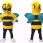 Cool Bee Mascot Costume with Sunglasses & Wings Full Body Cartoon Insect Character Outfit