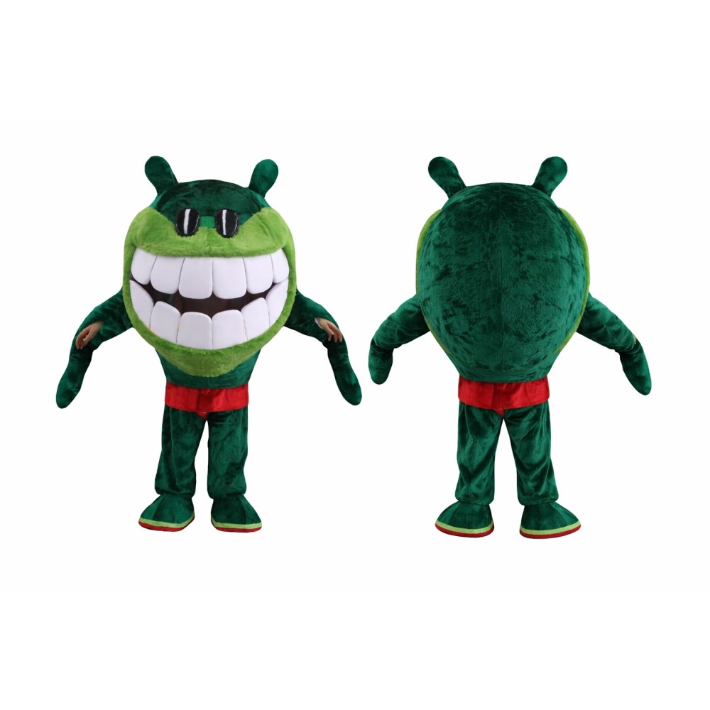 Cartoon Green Alien Mascot Costume Adult Funny Monster Character Outfit for Party Halloween Event