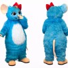 Blue Mouse Mascot Costume with Red Bow Cartoon Animal Character Adult Size for Party Event Promotion