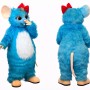 Blue Mouse Mascot Costume with Red Bow Cartoon Animal Character Adult Size for Party Event Promotion