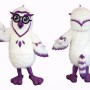 Owl Mascot Costume with Glasses Full Body Cartoon Owl Character Outfit for Events, Parties & Promotions