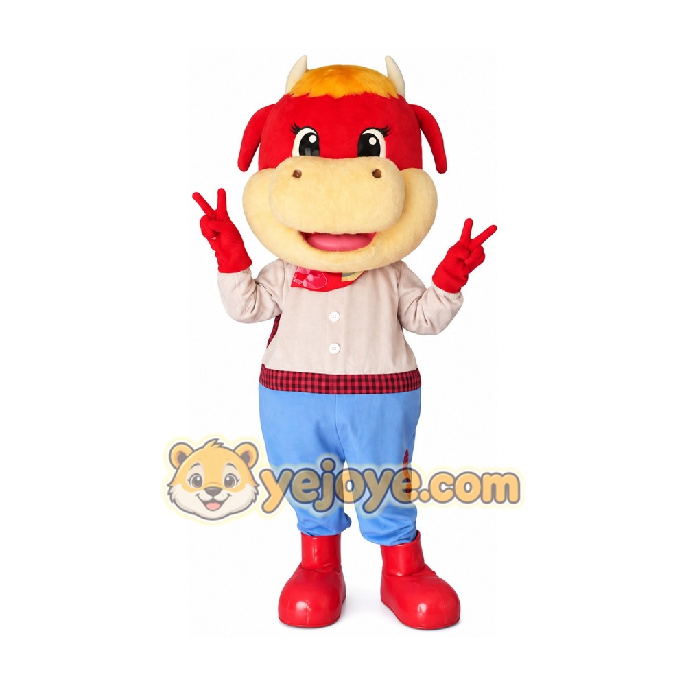 Cartoon Cow Mascot Costume Adult Full Body Animal Character Suit Cartoon Cow Mascot Costume Adult Full Body Animal Character Suit