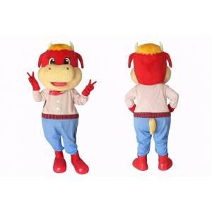 Cartoon Cow Mascot Costume Adult Full Body Animal Character Suit