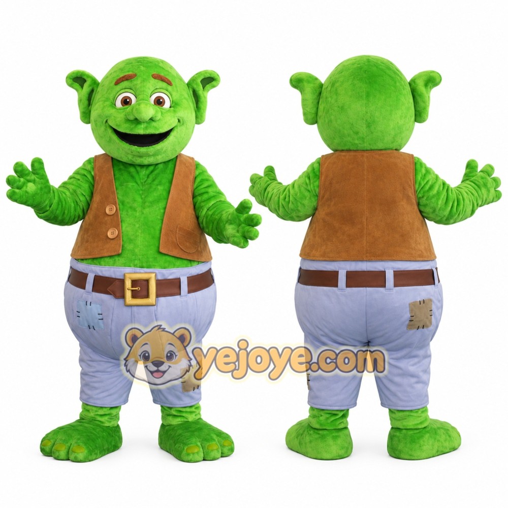Green Ogre Mascot Costume Adult Cartoon Monster Character Outfit for Party Event Promotion Green Ogre Mascot Costume Adult Cartoon Monster Character Outfit for Party Event Promotion