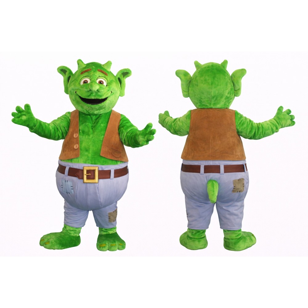 Green Ogre Mascot Costume Adult Cartoon Monster Character Outfit for Party Event Promotion