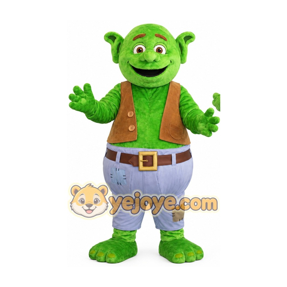 Green Ogre Mascot Costume Adult Cartoon Monster Character Outfit for Party Event Promotion Green Ogre Mascot Costume Adult Cartoon Monster Character Outfit for Party Event Promotion