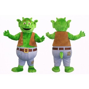 Green Ogre Mascot Costume Adult Cartoon Monster Character Outfit for Party Event Promotion