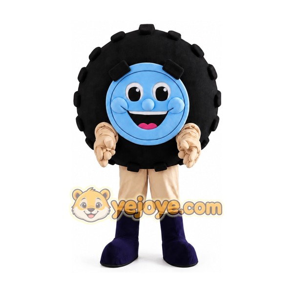 Cartoon Tire Mascot Costume Adult Car Tire Character Outfit for Auto Shop Promotion Party Events