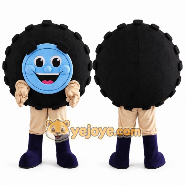 Cartoon Tire Mascot Costume Adult Car Tire Character Outfit for Auto Shop Promotion Party Events