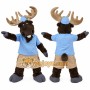 Adult Moose Mascot Costume with Antlers Full Body Cartoon Reindeer Character Outfit for Events, Parties & Promotions