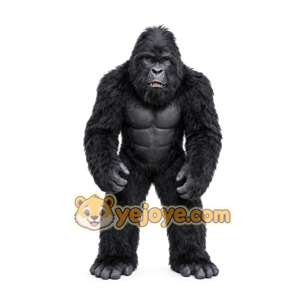 Adult Gorilla Mascot Costume Realistic Black Ape Character Outfit for Party Events Halloween Promotion