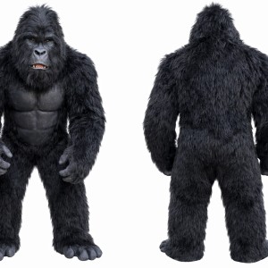 Adult Gorilla Mascot Costume Realistic Black Ape Character Outfit for Party Events Halloween Promotion