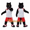 Black Panther Mascot Costume with Basketball Uniform Full Body Cartoon Big Cat Character Outfit Black Panther Mascot Costume with Basketball Uniform Full Body Cartoon Big Cat Character Outfit