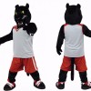 Black Panther Mascot Costume with Basketball Uniform Full Body Cartoon Big Cat Character Outfit