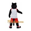 Black Panther Mascot Costume with Basketball Uniform Full Body Cartoon Big Cat Character Outfit Black Panther Mascot Costume with Basketball Uniform Full Body Cartoon Big Cat Character Outfit