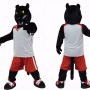 Black Panther Mascot Costume with Basketball Uniform Full Body Cartoon Big Cat Character Outfit