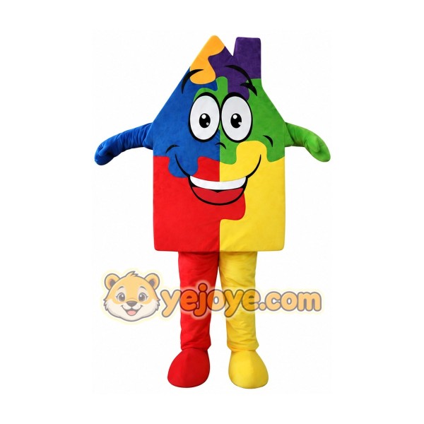 Puzzle House Mascot Costume Adult Puzzle Character Outfit for Party Halloween Event Promotion