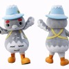 Cartoon Owl Hiker Mascot Costume with Hat & Walking Stick Full Body Character Outfit