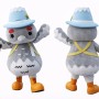 Cartoon Owl Hiker Mascot Costume with Hat & Walking Stick Full Body Character Outfit