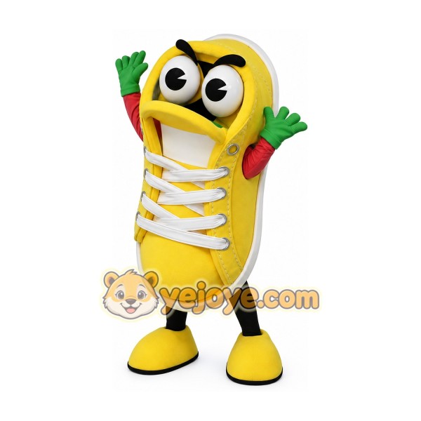 Yellow Sneaker Mascot Costume Adult Full Body Cartoon Shoe Character Suit