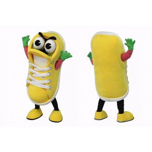 Yellow Sneaker Mascot Costume Adult Full Body Cartoon Shoe Character Suit