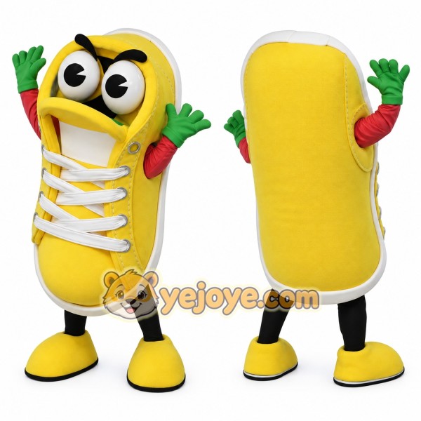 Yellow Sneaker Mascot Costume Adult Full Body Cartoon Shoe Character Suit