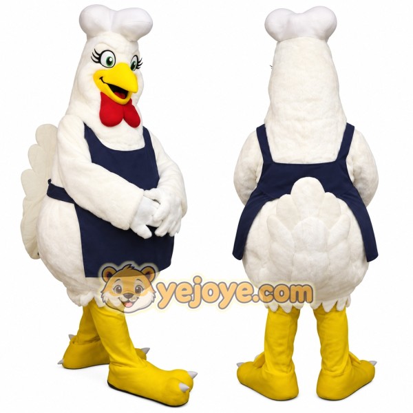 Chef Chicken Mascot Costume Adult Full Body Hen Character Suit
