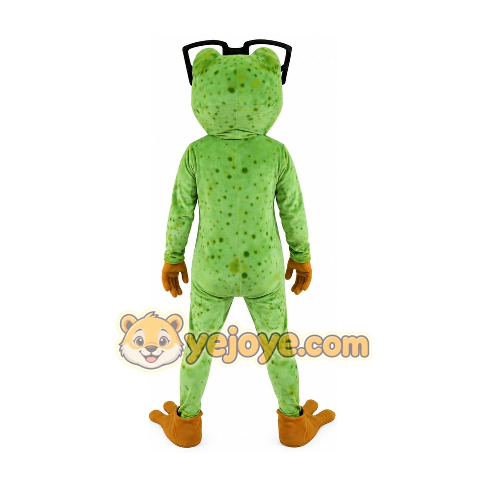Frog Mascot Costume with Glasses Full Body Cartoon Frog Character Outfit for Events, Parties & Promotions Frog Mascot Costume with Glasses Full Body Cartoon Frog Character Outfit for Events, Parties & Promotions