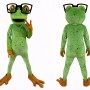 Frog Mascot Costume with Glasses Full Body Cartoon Frog Character Outfit for Events, Parties & Promotions