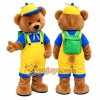 Teddy Bear Mascot Costume with Backpack & Propeller Cap Full Body Cartoon Character Outfit Teddy Bear Mascot Costume with Backpack & Propeller Cap Full Body Cartoon Character Outfit