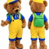 Teddy Bear Mascot Costume with Backpack & Propeller Cap Full Body Cartoon Character Outfit