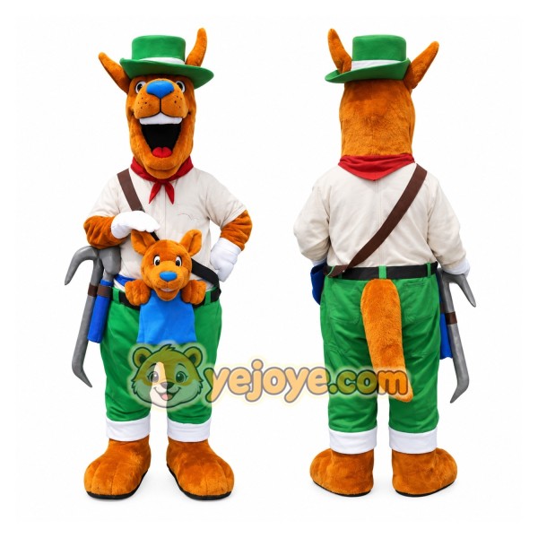 Kangaroo Mascot Costume Adult Full Body Animal Character Suit with Baby Kangaroo
