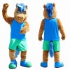 Horse Mascot Costume with Blue Sports Tank Top & Shorts Full Body Cartoon Pony Character Outfit