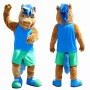 Horse Mascot Costume with Blue Sports Tank Top & Shorts Full Body Cartoon Pony Character Outfit